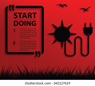 Sun energy design,Your text on clean background,vector