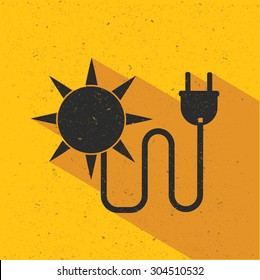 Sun energy flat design,vector