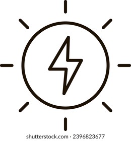 sun energy generic line icon symbol illustration