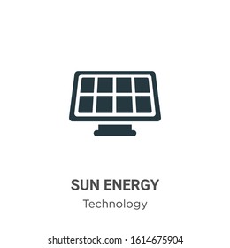 Sun energy glyph icon vector on white background. Flat vector sun energy icon symbol sign from modern technology collection for mobile concept and web apps design.