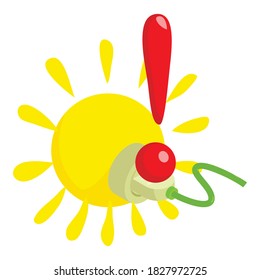 Sun energy icon. Isometric illustration of sun energy vector icon for web