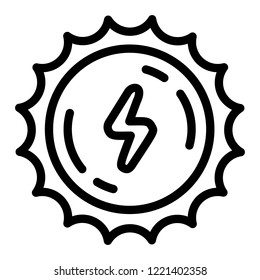 Sun energy icon. Outline sun energy vector icon for web design isolated on white background