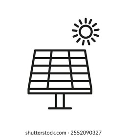 Sonnenenergie Symbol Einfache dünne Linie flaches Symbol