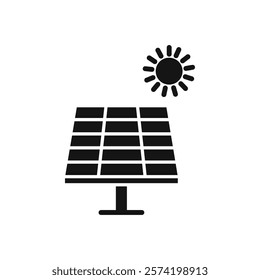 Sun energy icon Simple thin line flat symbol