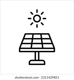 Sun energy icon. solar panel icon, vector illustration on white background