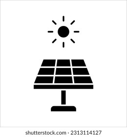 Sun energy icon. solar panel icon, vector illustration on white background