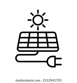 Ícone de energia solar. ícone do painel solar ajustável em cores