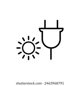 sun energy icon vector eco electricity sign