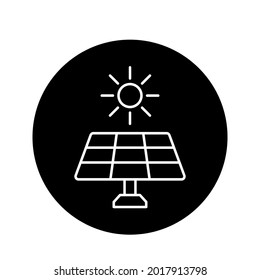 Icono de energía solar. Ilustración de vector color aislado editable