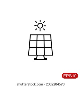 Sun energy icon. Vector illustration on white background