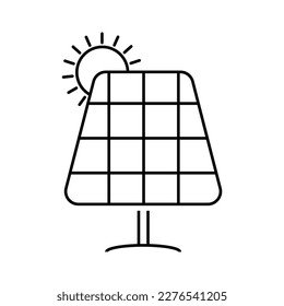 Icono de energía solar. Ilustración vectorial aislada en blanco.
