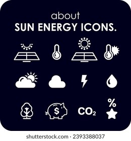 Sun energy icon. Vector illustration.