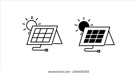 Sun energy icon. Vector illustration isolated on white.