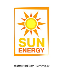 Sun energy icon vector illustration.