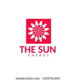 The sun energy logo, design inspiration vector template for company logo