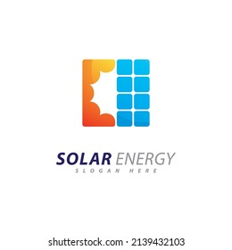 Sun energy logo design template. Creative Solar panel energy electric electricity logo 