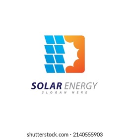 Sun energy logo design template. Creative Solar panel energy electric electricity logo 