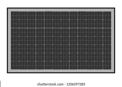 Sun energy panel icon in flat style. Vector illustration. 
