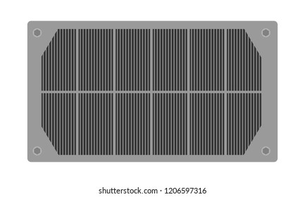 Sun energy panel icon in flat style. Vector illustration. 