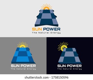 Sun Energy Power Solar Panel Technology Star Icon Web Alternative Symbols Vector Logo Design