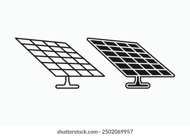 Sun energy Solar panel icon. Vector illustration isolated on white.