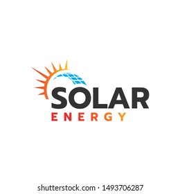 Sun Energy Solar panels logo vector design for green energy and nature electricity symbol icon