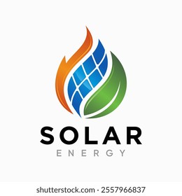 Sun Energy Solar panels logo vector design for green energy and nature electricity symbol icon
