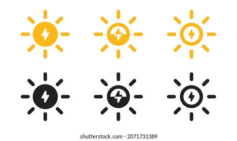 Sun energy vector icon. Solar energy symbol. Renewable power. EPS 10.