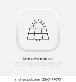 Icono del vector de energía solar. Símbolos negros de paneles solares aislados. EPS vectorial 10