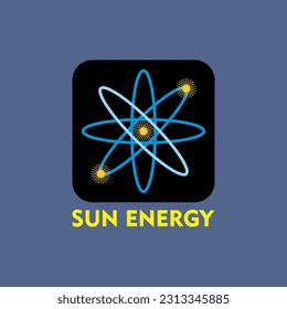 Logo-Design für Sonnenenergie, geeignet als Symbol, Symbol oder Elementdesign zur Beschreibung erneuerbarer Energien oder von Sonnenenergie