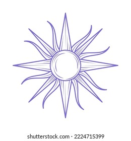 sun esoteric icon flat isolated
