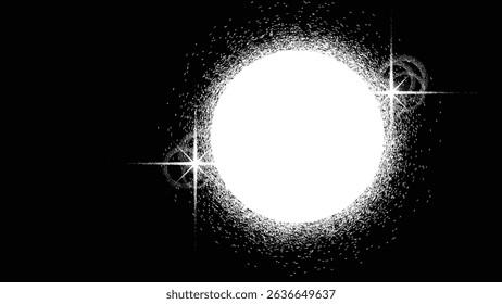 Sun explosion . Solar  x flare . Big eruption of plasma with magnetic loops . Exploding star in space. Solar flash of radiation on sun surface . Noise texture 