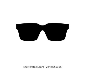 Sun Eye Glasses Silhouette, Front View, Flat Style, can use for Pictogram, Logo Gram, Apps, Art Illustration, Template for Avatar Profile Image, Website, or Graphic Design Element. Vector Illustration