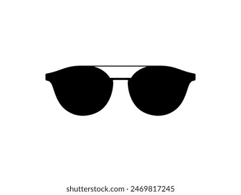 Sun Eye Glasses Silhouette, Front View, Flat Style, can use for Pictogram, Logo Gram, Apps, Art Illustration, Template for Avatar Profile Image, Website, or Graphic Design Element. Vector Illustration