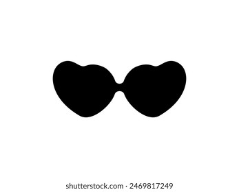 Sun Eye Glasses Silhouette, Front View, Flat Style, can use for Pictogram, Logo Gram, Apps, Art Illustration, Template for Avatar Profile Image, Website, or Graphic Design Element. Vector Illustration