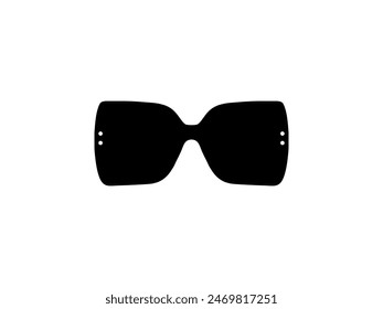 Sun Eye Glasses Silhouette, Front View, Flat Style, can use for Pictogram, Logo Gram, Apps, Art Illustration, Template for Avatar Profile Image, Website, or Graphic Design Element. Vector Illustration