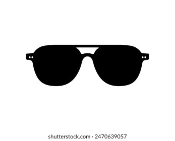 Sun Eye Glasses Silhouette, Front View, Flat Style, can use for Pictogram, Logo Gram, Apps, Art Illustration, Template for Avatar Profile Image, Website, or Graphic Design Element. Vector Illustration
