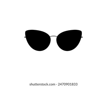 Sun Eye Glasses Silhouette, Front View, Flat Style, can use for Pictogram, Logo Gram, Apps, Art Illustration, Template for Avatar Profile Image, Website, or Graphic Design Element. Vector Illustration