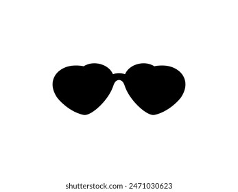 Sun Eye Glasses Silhouette, Front View, Flat Style, can use for Pictogram, Logo Gram, Apps, Art Illustration, Template for Avatar Profile Image, Website, or Graphic Design Element. Vector Illustration