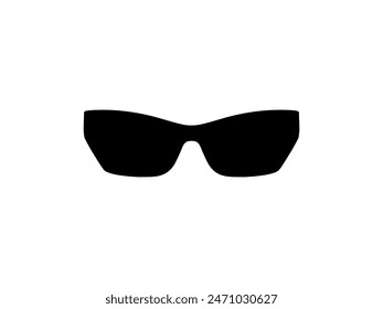 Sun Eye Glasses Silhouette, Front View, Flat Style, can use for Pictogram, Logo Gram, Apps, Art Illustration, Template for Avatar Profile Image, Website, or Graphic Design Element. Vector Illustration