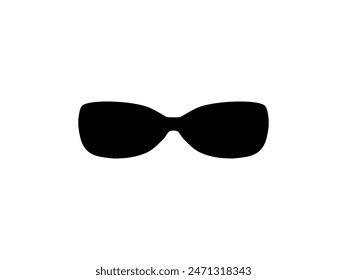 Sun Eye Glasses Silhouette, Front View, Flat Style, can use for Pictogram, Logo Gram, Apps, Art Illustration, Template for Avatar Profile Image, Website, or Graphic Design Element. Vector Illustration