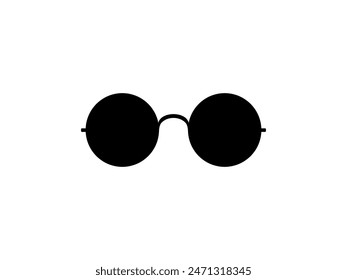 Sun Eye Glasses Silhouette, Front View, Flat Style, can use for Pictogram, Logo Gram, Apps, Art Illustration, Template for Avatar Profile Image, Website, or Graphic Design Element. Vector Illustration