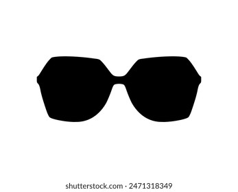 Sun Eye Glasses Silhouette, Front View, Flat Style, can use for Pictogram, Logo Gram, Apps, Art Illustration, Template for Avatar Profile Image, Website, or Graphic Design Element. Vector Illustration