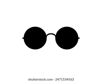 Sun Eye Glasses Silhouette, Front View, Flat Style, can use for Pictogram, Logo Gram, Apps, Art Illustration, Template for Avatar Profile Image, Website, or Graphic Design Element. Vector Illustration