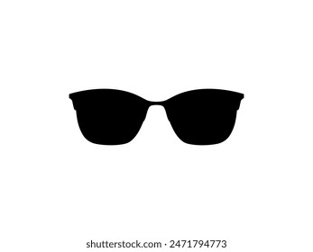 Sun Eye Glasses Silhouette, Front View, Flat Style, can use for Pictogram, Logo Gram, Apps, Art Illustration, Template for Avatar Profile Image, Website, or Graphic Design Element. Vector Illustration
