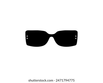 Sun Eye Glasses Silhouette, Front View, Flat Style, can use for Pictogram, Logo Gram, Apps, Art Illustration, Template for Avatar Profile Image, Website, or Graphic Design Element. Vector Illustration