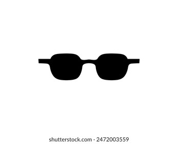 Sun Eye Glasses Silhouette, Front View, Flat Style, can use for Pictogram, Logo Gram, Apps, Art Illustration, Template for Avatar Profile Image, Website, or Graphic Design Element. Vector Illustration