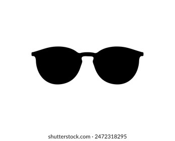 Sun Eye Glasses Silhouette, Front View, Flat Style, can use for Pictogram, Logo Gram, Apps, Art Illustration, Template for Avatar Profile Image, Website, or Graphic Design Element. Vector Illustration