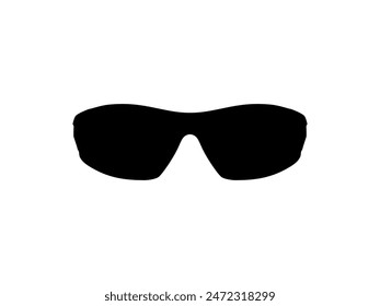 Sun Eye Glasses Silhouette, Front View, Flat Style, can use for Pictogram, Logo Gram, Apps, Art Illustration, Template for Avatar Profile Image, Website, or Graphic Design Element. Vector Illustration