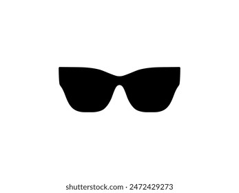 Sun Eye Glasses Silhouette, Front View, Flat Style, can use for Pictogram, Logo Gram, Apps, Art Illustration, Template for Avatar Profile Image, Website, or Graphic Design Element. Vector Illustration